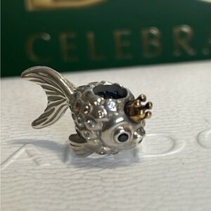 Pandora Silver And 14K Russian Fairytale Fish Charm